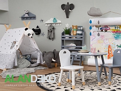 ALANDEKO apaļi paklāji krēsli bērniem bērnu galdiņi bērnu teltis grīdas plaukti