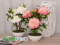 ALANDEKO dekoratīvi telpaugi metāla laternas mākslīgie ziedi podiņos