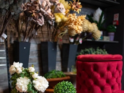 ALANDEKO glabāšanas mēbeles pufi mākslīgi ziedi ķeblīši