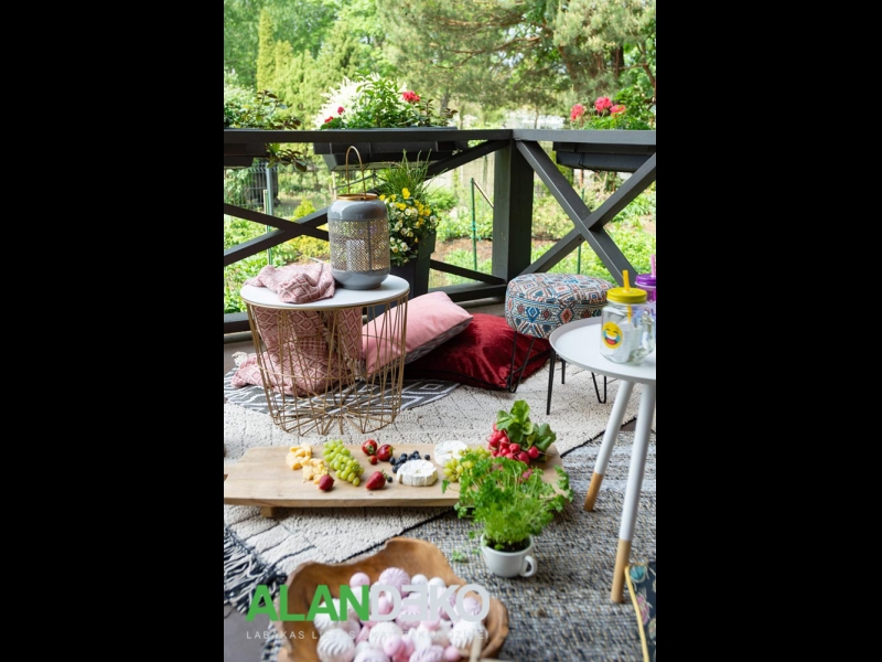 ALANDEKO pārnēsājams galdiņš taburetes koka trauki krūzes līdzņemšanai