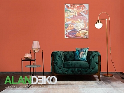 ALANDEKO samta atpūtas krēsls modernas mēbeles istabas apgaismojums