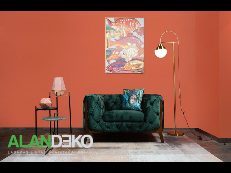 ALANDEKO samta atpūtas krēsls modernas mēbeles istabas apgaismojums