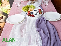 ALANDEKO servēšanas paplātes ēdienu trauki dekoratīvs tekstils stikla glāzes