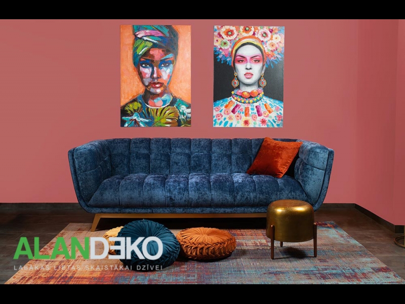 ALANDEKO sienu dekori gleznas mīkstās mēbeles samta dīvāns