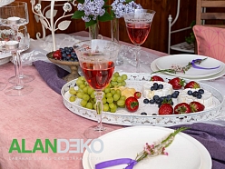 ALANDEKO svētku galda noformējums ēdiena servēšana dzērienu trauki galdauti