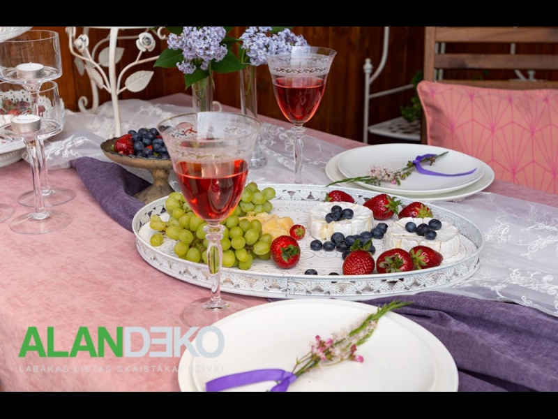 ALANDEKO svētku galda noformējums ēdiena servēšana dzērienu trauki galdauti