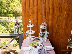 ALANDEKO tekstils galdauti dārza dekori dekoratīvi putnu būri servēšanas trauki šķīvji