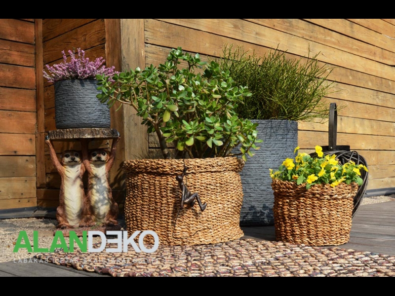 ALANDEKO terases iekārtojums puķu podi pītie grozi ieejas paklāji dārza dekori