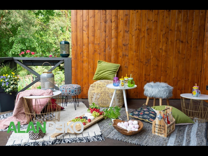 ALANDEKO terases interjera priekšmeti galds grozs uzglabāšanas galdiņš dzērienu kaste