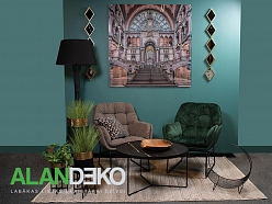 ALANDEKO viesistabas interjers atpūtas krēsli stāvlampa žurnālu turētājs dekoratīvs trauks