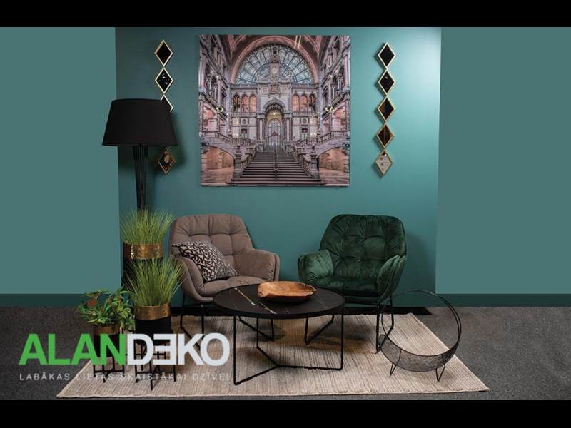 ALANDEKO viesistabas interjers atpūtas krēsli stāvlampa žurnālu turētājs dekoratīvs trauks