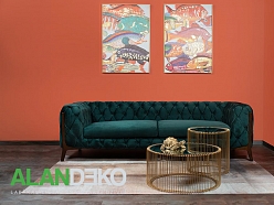 ALANDEKO viesistabas paklāji trīsvietīgie dīvāni žurnālu galdiņš