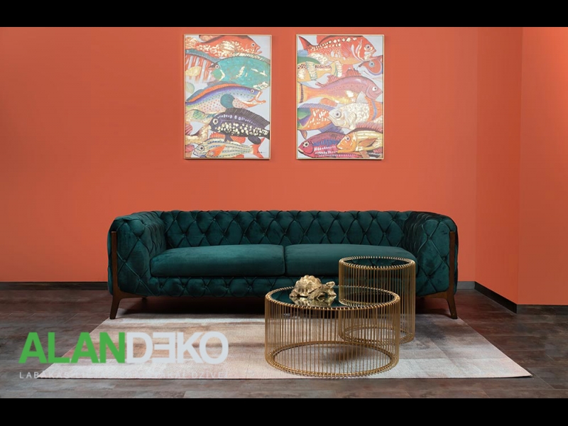 ALANDEKO viesistabas paklāji trīsvietīgie dīvāni žurnālu galdiņš