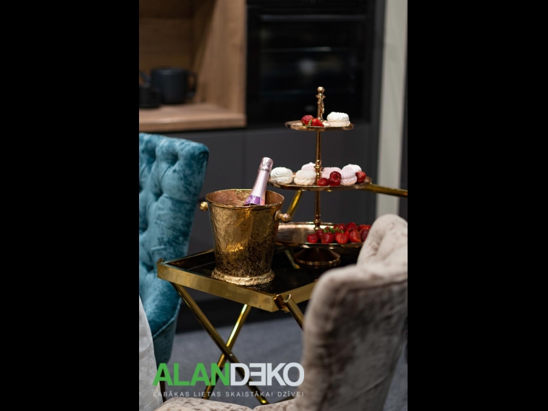 ALANDEKO vīna dzesētājs ledus spainis trīsstāvīga servēšanas paplāte sānu galdiņš