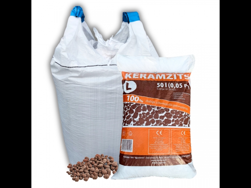 Keramzīts frakcija 0-4 mm, 4-10 mm, 10-20 mm