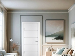 LINE X, balta emalja, krāsotas iekšdurvis