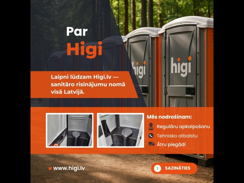 Sanitārie risinājumi visā Latvijā ar ātru piegādi.