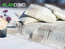 ALANDEKO interjers tekstils gultas pārsegs pārvalks spilveni