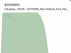 Cab glass  DOOR   LEFTHAND New Holland Ford Fiat