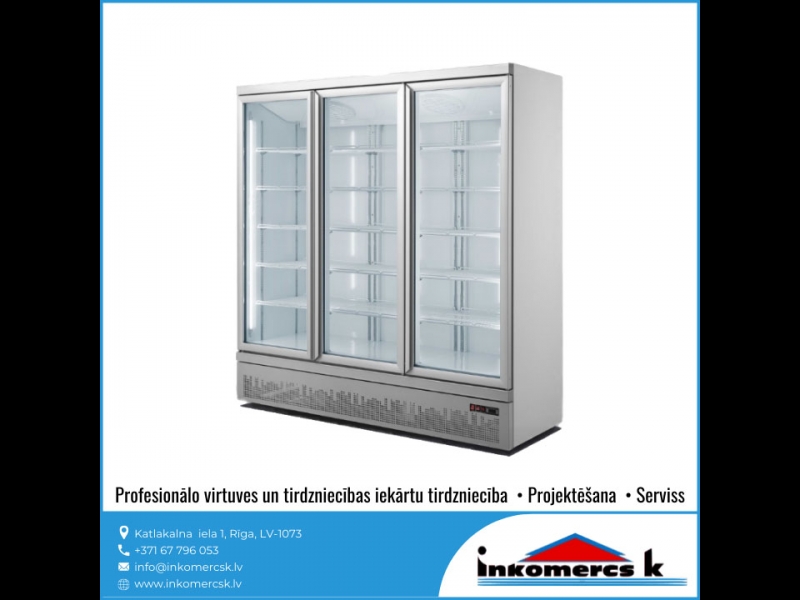 CombiSteel ledusskapji vertikālas vitrīnas saldētavas profesionāla virtuves tehnika aukstuma iekārtas Inkomercs K 9
