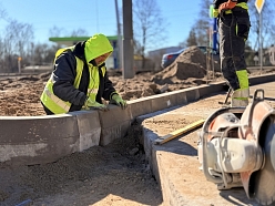 Betona apmaļu izbūve