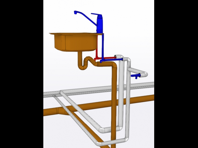 Ūdensapgādes mezgla 3D tehniskais modelis