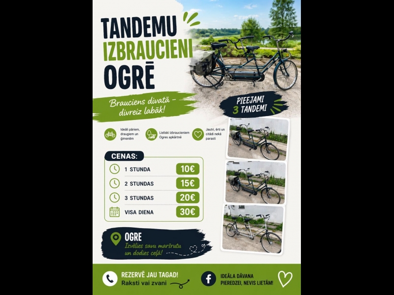 Tandēmu izbraucieni Ogrē