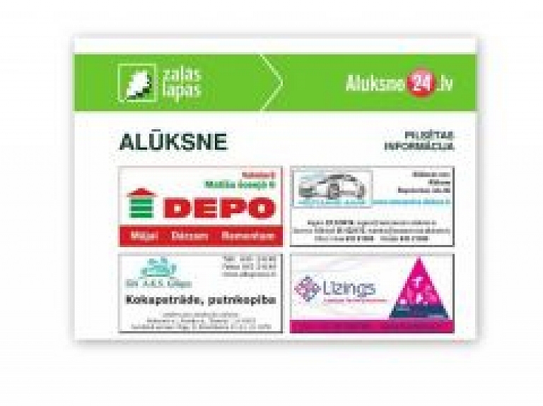 Informācijas grāmatas "Alūksnes Zaļās Lapas 2015/2016" krustvārdu mīklas atbildes