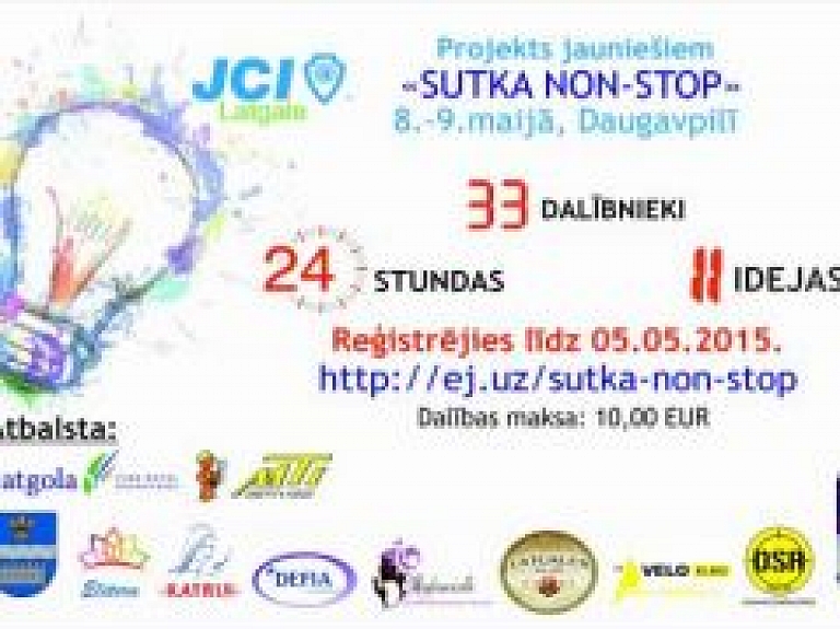 Aicina daugavpiliešus piedalīties projektā "Sutka non-stop"