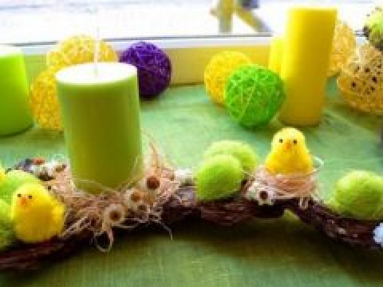 Lieldienu kompozīcija ar sveci - meistarklase