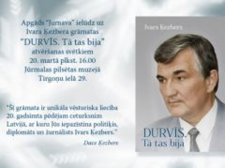 Jūrmalas pilsētas muzejā - Ķezbera grāmatas "Durvīs. Tā tas bija." atvēršana