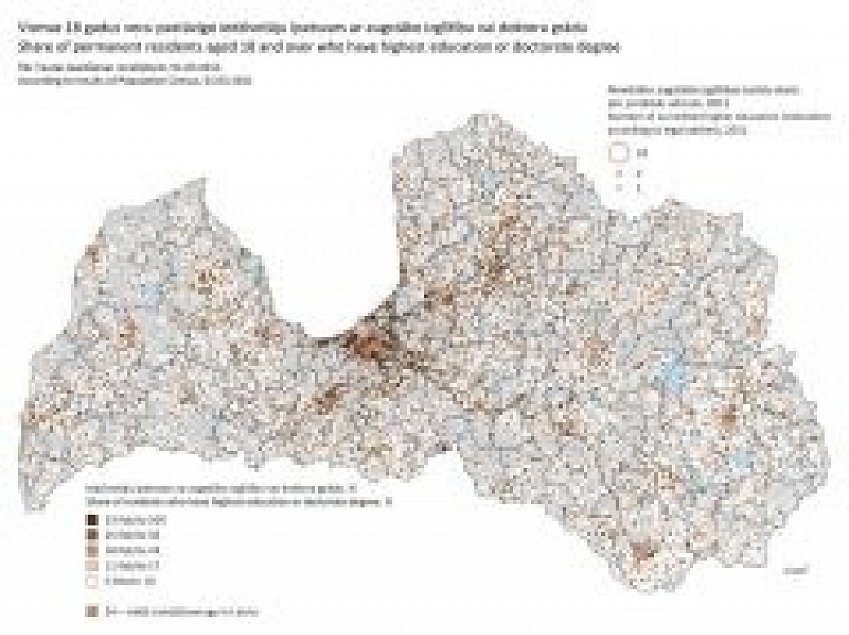 CSP: Talsos ir augsts īpatsvars iedzīvotāju ar augstāko izglītību