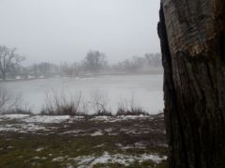 Daudzviet Latgalē braukšanu apgrūtina bieza migla un apledojums