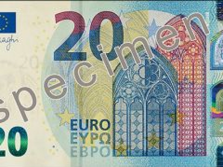 Publiskota jaunā Eiropas sērijas 20 eiro banknote