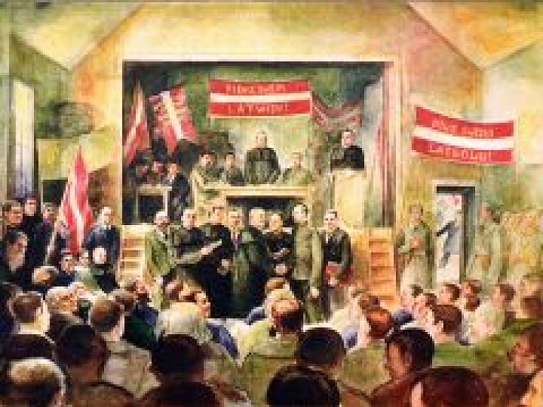 LNVM saņēmis dāvinājumu - plakātu ar Pirmā Latgales latviešu kongresa ainu