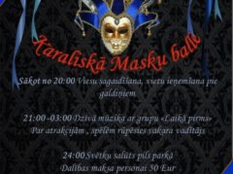 Mežotnes pilī notiks Karaliskā masku balle