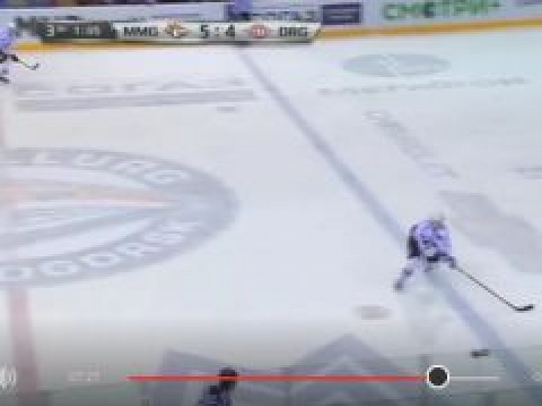 Video: Rīgas "Dinamo" piekāpjas Magņitogorskas "Metallurg" 4:5