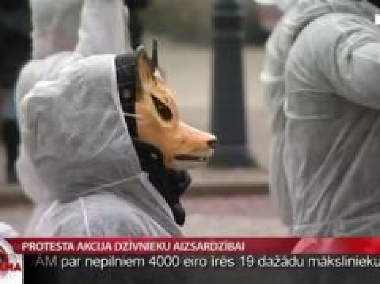 Protesta akcija dzīvnieku aizsardzībai