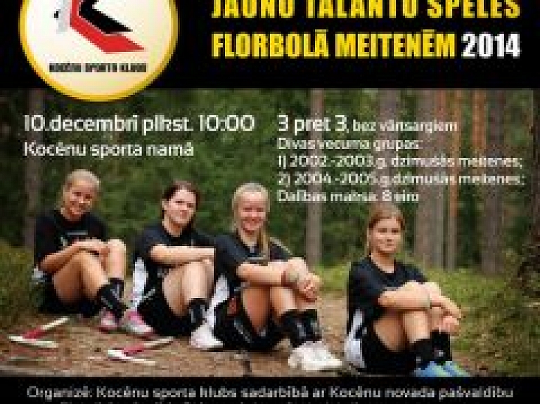 Kocēnos notiks trešās jauno talantu spēles florbolā meitenēm