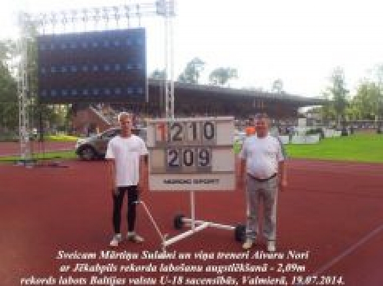 Mārtiņš Sulainis Baltijas sacensībās  labo Jēkabpils pilsētas rekordu augstlēkšanā