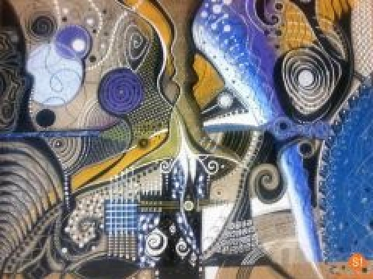 Jūdažos skatāma izstāde "Līniju un krāsu svētki"