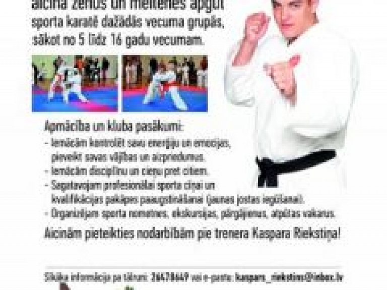 Karatē bērniem Valmierā!