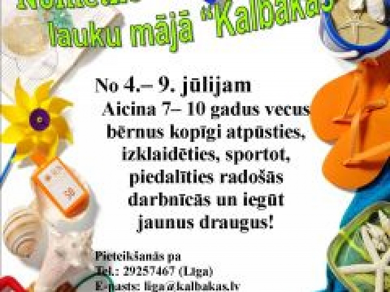 Smiltenē notiks nometne bērniem "Bagātību zeme"