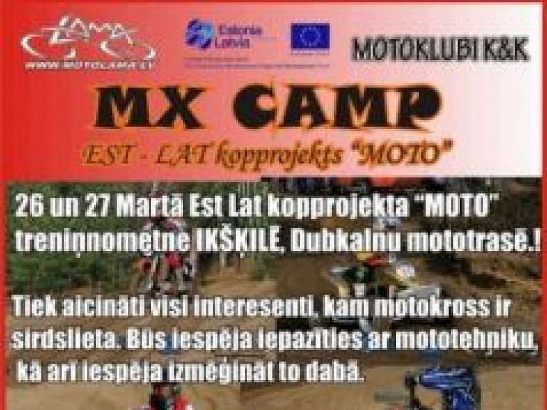 Šodien un rīt Dubkalnu poligonā notiek motokrosa nometne bērniem