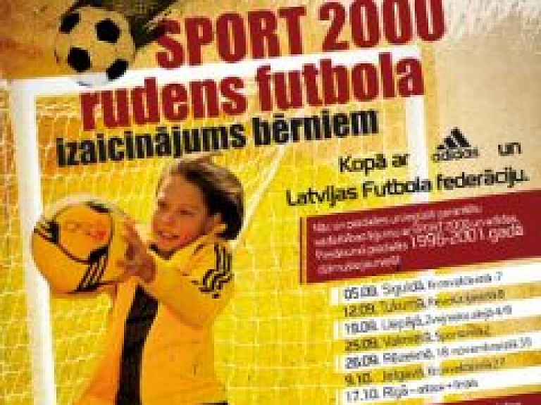 Šodien Siguldā notiks "SPORT 2000" rudens futbola izaicinājums bērniem