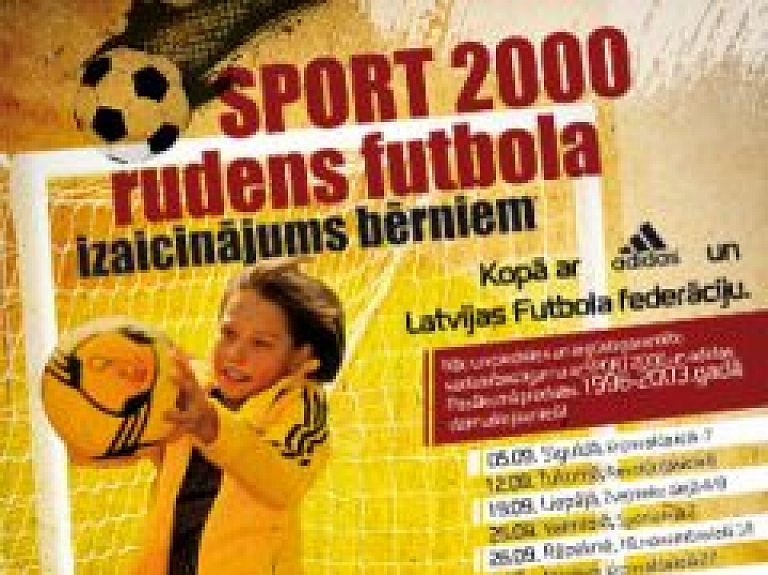 Šodien Liepājā notiks "SPORT 2000 rudens futbola izaicinājums bērniem"