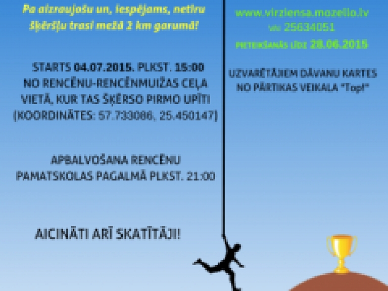 Nenokavē pieteikšanos izturības skrējienam Rencēnos