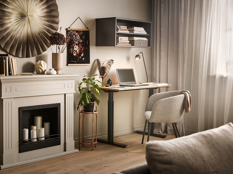 Mēbeles un citi noderīgi elementi ergonomiskam un patīkamam mājas birojam