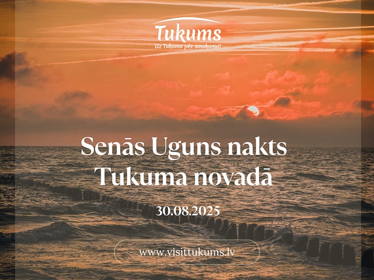 Tukuma novada piekrastē 30. augustā norisināsies Senās Uguns nakts