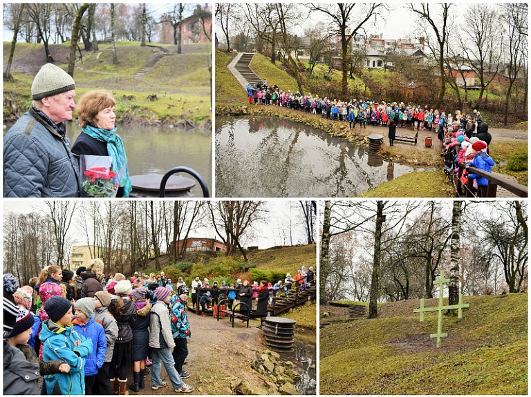 Avotu ielejas parkā jauna rakstu zīme - Māras krusts

